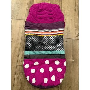 Mamas & Papas Stroller Footmuff Universal Pram Liner Purple Polka Dot Stripe